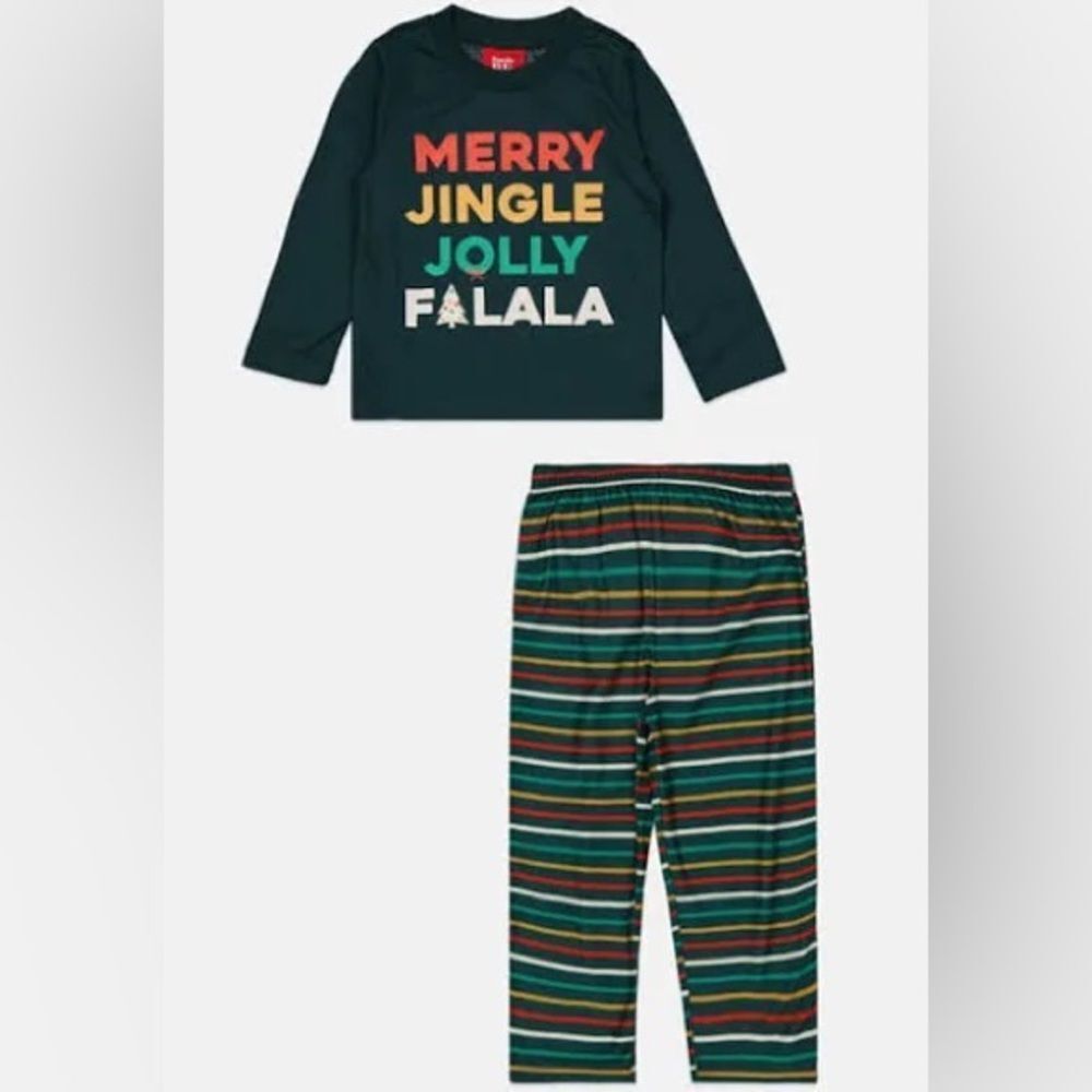 Family Pajamas Unisex Kids Matching Merry Jingle Mix It Pajama Set Size 2T-3T
